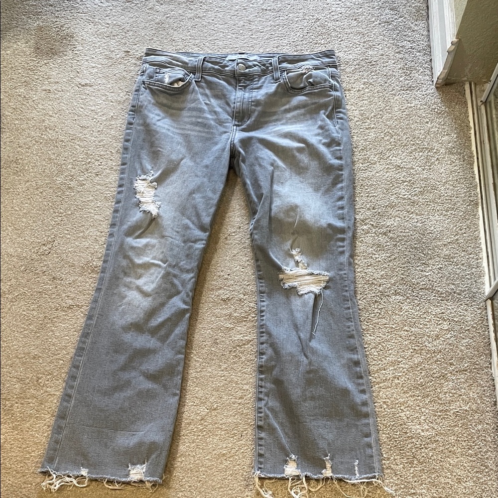 Joe's Jeans Distressed Flare in Light Gray
